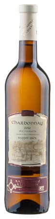 Fľaša vína Chardonnay 2018, pozdný sber (polosuché)