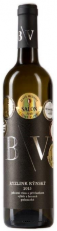 Fľaša vína Ryzlink rýnský 2015, pozdný sber (polosuché)