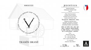Fľaša vína Tramín oranž 2018, zemské víno (suché)