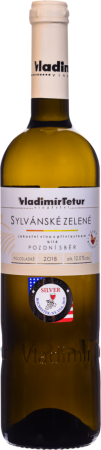Fľaša vína Sylvánské zelené 2018, pozdný sber (polosladké)