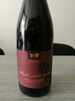 Fľaša vína Rulandské modré 2015, pozdný sber (suché)
