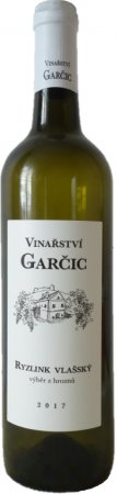 Fľaša vína Ryzlink vlašský 2017, výber z hrozna (polosuché)