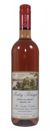 Fľaša vína Modrý Portugal rosé 2017, akostné víno (polosuché)