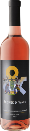 Fľaša vína Cuvée Vinohradská rosé 2018, pozdný sber (polosuché)