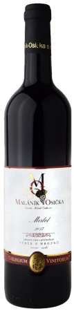 Fľaša vína Merlot 2017, výber z hrozna (suché)