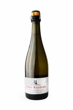 Fľaša vína Sekt Ryzlink 2017, akostné šumivé víno (extra dry)