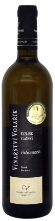 Fľaša vína Ryzlink vlašský 2018, výber z hrozna (suché)