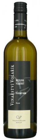 Fľaša vína Ryzlink vlašský 2018, pozdný sber (suché)