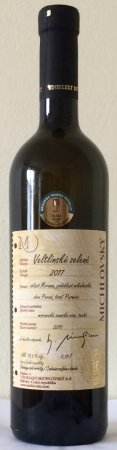 Fľaša vína Veltlínské zelené 2017, zemské víno (suché)