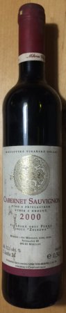 Fľaša vína Cabernet Sauvignon 2000, výber z hrozna (suché)