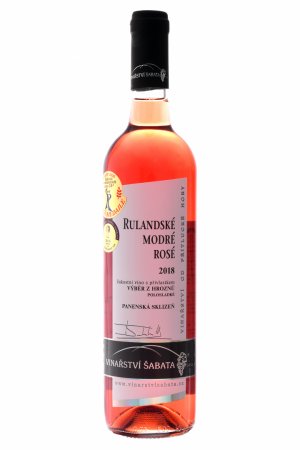 Fľaša vína Rulandské modré rosé 2018, výber z hrozna (polosladké)