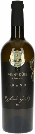 Fľaša vína Ryzlink rýnský (Grand reserva) 2016, výber z hrozna (polosuché)