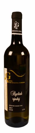 Fľaša vína Ryzlink rýnský 2017, zemské víno (suché)
