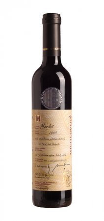 Fľaša vína Merlot 2009, bobuľový výber (sladké)