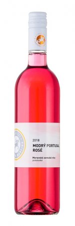 Fľaša vína Modrý Portugal rosé 2018, zemské víno (polosladké)