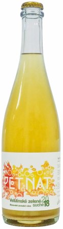 Fľaša vína PET-NAT  Veltlínské zelené 2018, zemské víno (suché)