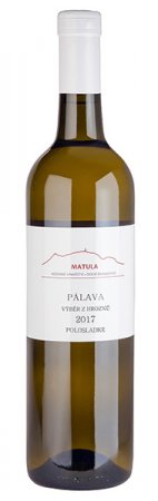 Fľaša vína Pálava 2017, výber z hrozna (polosladké)