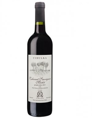 Fľaša vína Cabernet Sauvignon x Merlot 2015, pozdný sber (suché)
