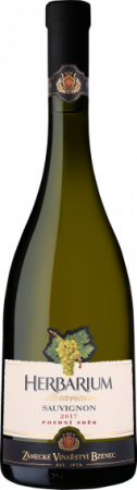 Fľaša vína Sauvignon (Herbarium Moravicum) 2017, pozdný sber (suché)