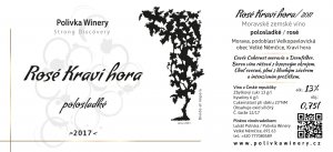 Fľaša vína Rosé Kraví hora 2017, zemské víno (polosladké)