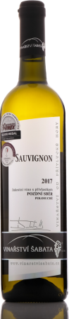 Fľaša vína Sauvignon 2017, pozdný sber (polosuché)