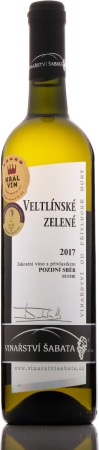 Fľaša vína Veltlínské zelené 2017, pozdný sber (suché)