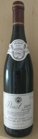 Fľaša vína Pinot noir barrique 2015, pozdný sber (suché)