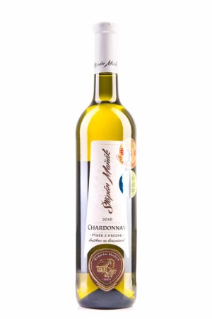 Fľaša vína Chardonnay 2016, výber z hrozna (polosuché)