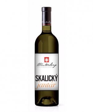 Fľaša vína Skalický Jantar 2016, pozdný sber (polosuché)