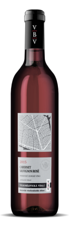 Fľaša vína Cabernet Sauvignon rosé 2015, zemské víno (polosuché)