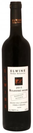 Fľaša vína Rulandské modré barrique 2015, výber z hrozna (suché)