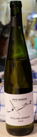 Fľaša vína Ryzlink rýnský 2015, pozdný sber (suché)