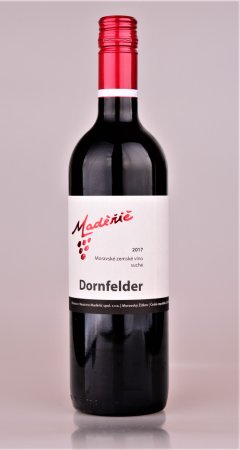 Fľaša vína Dornfelder 2017, zemské víno (suché)