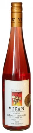 Fľaša vína Cuveé Cabernet Sauvignon, Frankovka - rosé 2015, pozdný sber (polosuché)