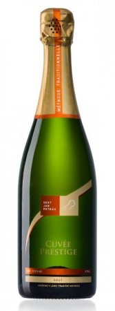 Fľaša vína Prestige brut, akostné šumivé víno (brut)