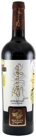 Fľaša vína Alibernet barrique 2015, pozdný sber (suché)