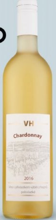 Fľaša vína Chardonnay 2016, výber z hrozna (polosladké)