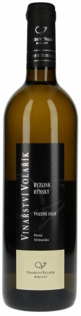 Fľaša vína Ryzlink rýnský 2016, pozdný sber (suché)