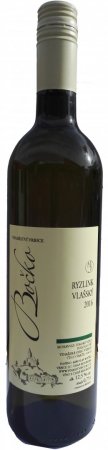 Fľaša vína Ryzlink vlašský 2016, zemské víno (suché)