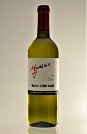 Fľaša vína Rulandské šedé 2016, akostné víno (polosladké)