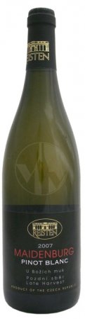 Fľaša vína Pinot Blanc (Maidenburg) 2007, pozdný sber (polosuché)