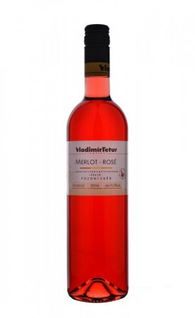 Fľaša vína Merlot rosé 2016, pozdný sber (polosuché)