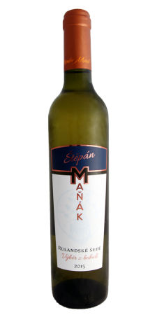 Fľaša vína Rulandské šedé 2015, bobuľový výber (sladké)
