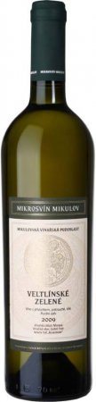 Fľaša vína Veltlínské zelené (Rosentické) 2009, pozdný sber (polosuché)