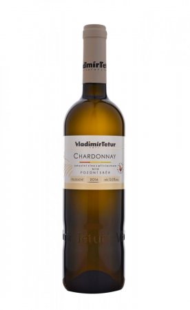 Fľaša vína Chardonnay 2016, pozdný sber (polosuché)