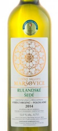 Fľaša vína Rulandské šedé 2014, výber z hrozna (polosladké)