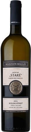 Fľaša vína Ryzlink rýnský (Staré) 2015, výber z hrozna (polosuché)