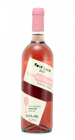 Fľaša vína Rosé Lucie 2015, pozdný sber (polosuché)