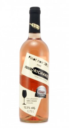 Fľaša vína Pinot noir ROSÉ 2015, výber z hrozna (polosladké)