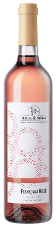 Fľaša vína Frankovka ROSÉ 2015, pozdný sber (polosuché)